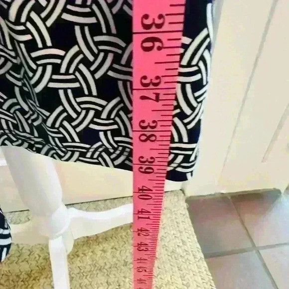 Charter Club navy blue and white flared  dress size M, 1/2 sleeves. - Picture 5 of 8